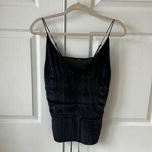 J Brand Velvet Top- SMALL- BLACK-NWT